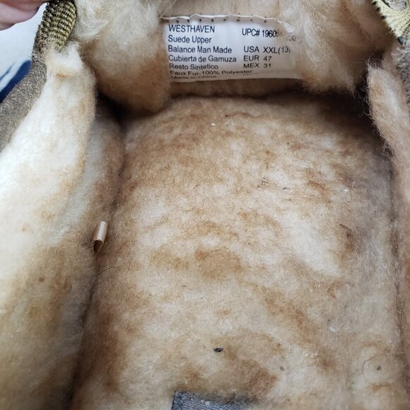 Eddie Bauer Westhaven Slipper Mens 13 Brown Suede Slip On Faux Fur House Shoe - Picture 13 of 14